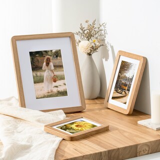 Foto 2 | Foto 2 | Marco De Fotos Flyjoe De Madera Maciza De Roble De 10 X 15 Cm Con Tapete De 9 X 13 Cm - Venta Internacional.