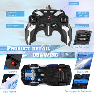 Foto 5 | Foto 5 | Coche De Control Remoto Dolanus Transform Robot Rc Con Baterías - Venta Internacional.