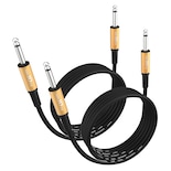 Cable De Guitarra Augioth De 1 8 M Negro Paquete De 2 Unidades Para Stage Electric - Venta Internacional.