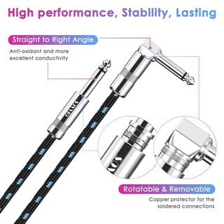 Foto 4 | Foto 4 | Cable De Instrumento Sovvid De 3 M Paquete De 2 Unidades Para Guitarra Eléctrica Y Bajo - Venta Internacional.