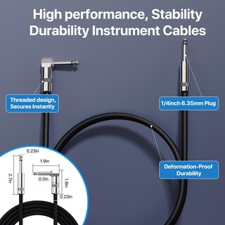 Foto 3 | Foto 3 | Cables Cortos Para Guitarra Goghost  Paquete De 2 M  Nailon Trenzado  Negro - Venta Internacional.