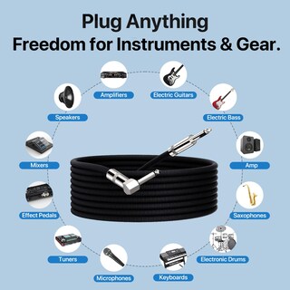 Foto 6 | Foto 6 | Cables Cortos Para Guitarra Goghost  Paquete De 2 M  Nailon Trenzado  Negro - Venta Internacional.