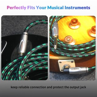 Foto 5 | Foto 5 | Cable De Guitarra Augioth De 15 Pies Paquete De 2 Instrumento Eléctrico Y Bajo - Venta Internacional.