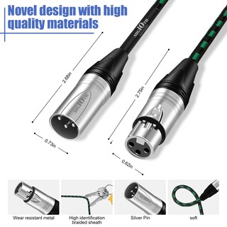 Foto 4 | Foto 4 | Cable De Micrófono Xlr Pro Augioth Macho A Hembra De 3 Pines Y 7 6 M Color Verde - Venta Internacional.