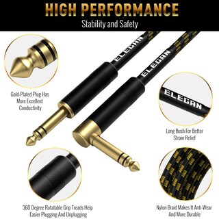 Foto 3 | Foto 3 | Cable De Instrumentos Elecan Trs De 6 35 Mm 1 2 M 2 Unidades Chapado En Oro - Venta Internacional.