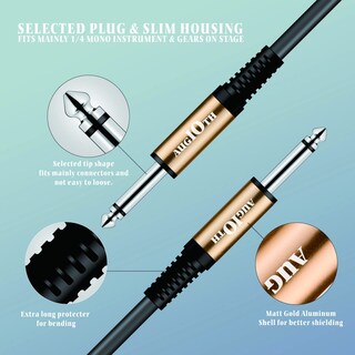 Foto 2 | Foto 2 | Cable Para Guitarra Augioth Gc-11 7 6 M Instrumento Eléctrico De Escenario Negro - Venta Internacional.