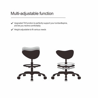 Foto 2 | Foto 2 | Taburete Con Ruedas Grace&grace Ergonómico Con Respaldo - Venta Internacional.