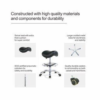 Foto 4 | Foto 4 | Taburete Con Ruedas Grace&grace Ergonómico Con Respaldo - Venta Internacional.