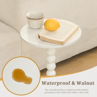 Foto 7 | Foto 7 | Mesa Auxiliar Fultyle  Mesa Redonda Pequeña Para Bebidas  Blanca  Para Espacios - Venta Internacional.