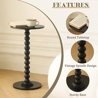 Foto 5 | Foto 5 | Mesa Auxiliar Fultyle  Redonda  Pequeña  Para Bebidas  Color Negro - Venta Internacional.