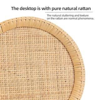 Foto 4 | Foto 4 | Mesa Auxiliar Redonda De Ratán Huidao Para Espacios Pequeños Con Patas De Madera - Venta Internacional.