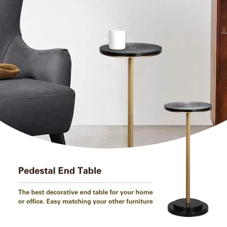 Foto 4 | Foto 4 | Mesa Para Bebidas Covlon Pedestal Lateral Pequeño Tapa Tallada En Madera - Venta Internacional.