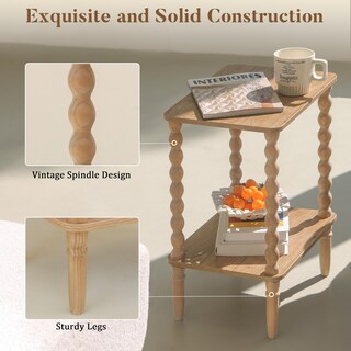 Foto 4 | Foto 4 | Mesa Auxiliar Fultyle  Mesa Auxiliar Pequeña  2 Niveles  Estante De Almacenamiento De Madera - Venta Internacional.