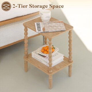 Foto 5 | Foto 5 | Mesa Auxiliar Fultyle  Mesa Auxiliar Pequeña  2 Niveles  Estante De Almacenamiento De Madera - Venta Internacional.