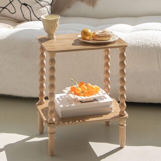 Foto 7 | Foto 7 | Mesa Auxiliar Fultyle  Mesa Auxiliar Pequeña  2 Niveles  Estante De Almacenamiento De Madera - Venta Internacional.