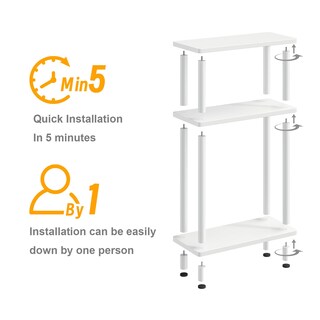 Foto 7 | Foto 7 | Mesa Auxiliar Apicizon Pequeña Y Estrecha De 3 Niveles Con Espacio De Almacenamiento  Color Blanco - Venta Internacional.