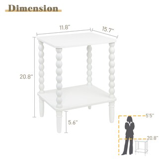 Foto 3 | Foto 3 | Mesa Auxiliar Fultyle  Mesa Auxiliar Blanca Con Estante De Almacenamiento - Venta Internacional.
