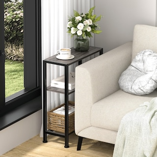 Foto 2 | Foto 2 | Mesa Auxiliar Homedawn Narrow De 2 Niveles Con Soporte Para Estantes  Color Gris - Venta Internacional.