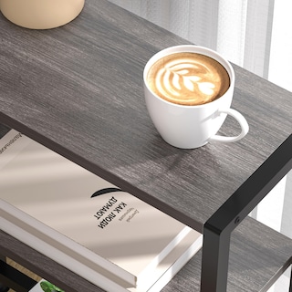 Foto 6 | Foto 6 | Mesa Auxiliar Homedawn Narrow De 2 Niveles Con Soporte Para Estantes  Color Gris - Venta Internacional.