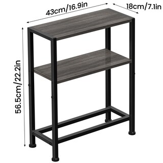 Foto 7 | Foto 7 | Mesa Auxiliar Homedawn Narrow De 2 Niveles Con Soporte Para Estantes  Color Gris - Venta Internacional.