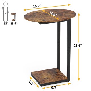 Foto 3 | Foto 3 | Juego De Mesas Auxiliares Hosfais De Madera En Forma De C Con Marco De Metal 2 Unidades Color Marrón - Venta Internacional.