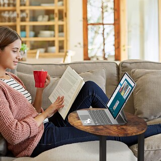 Foto 4 | Foto 4 | Juego De Mesas Auxiliares Hosfais De Madera En Forma De C Con Marco De Metal 2 Unidades Color Marrón - Venta Internacional.