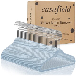 Foto 4 | Foto 4 | Perchas Para Bebés Casafield De Terciopelo Flocado  Tamaño 11  Azul Claro X50 - Venta Internacional.