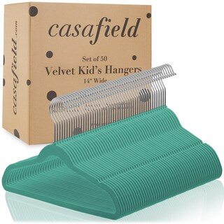 Foto 4 | Foto 4 | Perchas Para Niños Casafield De Terciopelo  Tamaño 14  Color Verde Azulado  Paquete De 50 - Venta Internacional.