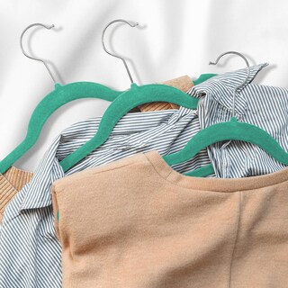 Foto 6 | Foto 6 | Perchas Para Niños Casafield De Terciopelo  Tamaño 14  Color Verde Azulado  Paquete De 50 - Venta Internacional.