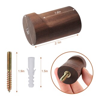 Foto 5 | Foto 5 | Ganchos De Pared De Madera Bsdonte  12 Unidades  Madera De Nogal Natural  Resistentes - Venta Internacional.