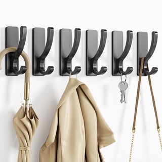 Foto 2 | Foto 2 | Ganchos Adhesivos Para Pared Color Negro 6 Unidades Carga Máxima De 6 Kg - Venta Internacional.