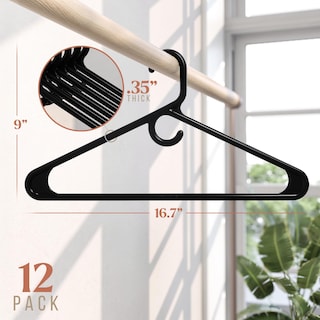 Foto 2 | Foto 2 | Perchas Para Ropa Neaterize Plástico Ultrarresistente Negro Paquete De 12 - Venta Internacional.