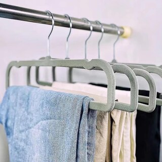 Foto 2 | Foto 2 | Ganchos Wjwski De Terciopelo Antideslizante Para Pantalones 20 Unidades Gris Y Plateado - Venta Internacional.