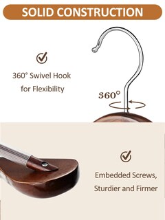 Foto 3 | Foto 3 | Perchas De Madera Para Trajes Amkufo Con Hombros Anchos  Paquete De 8 Unidades  Color Nogal - Venta Internacional.