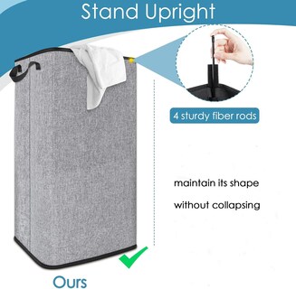 Foto 3 | Foto 3 | Cesto De Ropa Snigjat Extra Grande De 100 Litros Con Asas Resistentes Color Gris - Venta Internacional.