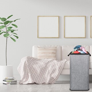 Foto 6 | Foto 6 | Cesto De Ropa Snigjat Extra Grande De 100 Litros Con Asas Resistentes Color Gris - Venta Internacional.