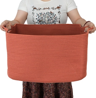 Foto 1 | Foto 1 | Cesta De Almacenamiento Xuanguo  Cuerda Rectangular Grande De Algodón Tejida - Venta Internacional.