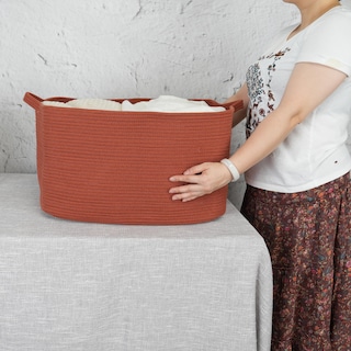 Foto 3 | Foto 3 | Cesta De Almacenamiento Xuanguo  Cuerda Rectangular Grande De Algodón Tejida - Venta Internacional.