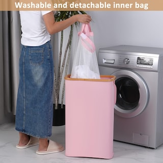 Foto 5 | Foto 5 | Cesto De Ropa Iegrow Delgado De 60 Litros Con Tapa Y Bolsa Interior Extraíble - Venta Internacional.