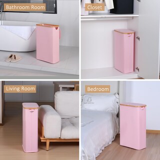 Foto 7 | Foto 7 | Cesto De Ropa Iegrow Delgado De 60 Litros Con Tapa Y Bolsa Interior Extraíble - Venta Internacional.