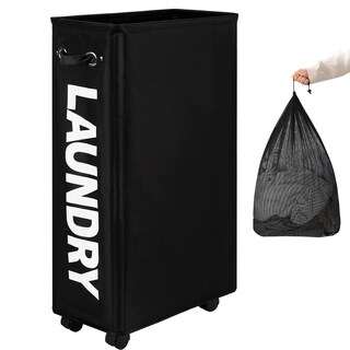 Foto 1 | Foto 1 | Cesto Para Ropa Sucia Dokehom Agrandado Y Delgado 70 Litros Con Ruedas Negro - Venta Internacional.