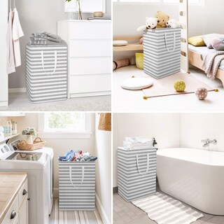 Foto 7 | Foto 7 | Cesto De Ropa Wiselife 75 L Plegable Con Asas 2 Unidades Color Gris - Venta Internacional.