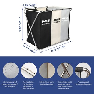 Foto 2 | Foto 2 | Cesta De Lavandería Yuelan 180 L Grande Impermeable Con Asas - Venta Internacional.