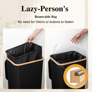 Foto 3 | Foto 3 | Cesto De Ropa Sucia Foluck Grande Impermeable 100 L Con Tapa Negro - Venta Internacional.