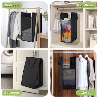 Foto 7 | Foto 7 | Cesto Colgante Para Ropa Sucia Fentec Slim Con Asas  57 L  Negro  Paquete De 1 - Venta Internacional.