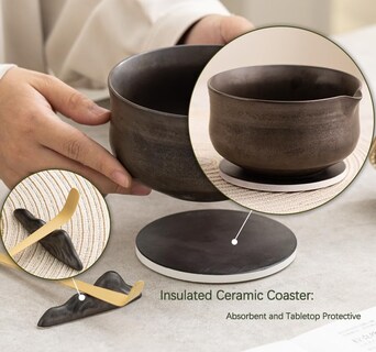 Foto 5 | Foto 5 | Juego De Batidores Para Matcha Ochcahser Cerámica 10 Piezas Con Cuenco De 500 Ml - Venta Internacional.