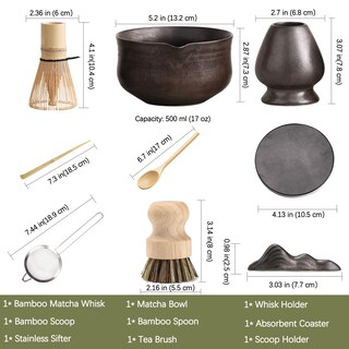 Foto 7 | Foto 7 | Juego De Batidores Para Matcha Ochcahser Cerámica 10 Piezas Con Cuenco De 500 Ml - Venta Internacional.