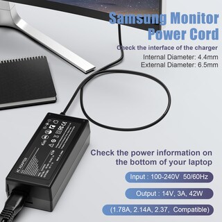 Foto 2 | Foto 2 | Cable De Alimentación 14v 3a 42w Para Monitor Samsung 32-15 S22c300h - Venta Internacional.