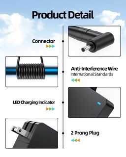 Foto 3 | Foto 3 | Cargador Vicgee Para Ordenador Portátil Asus De 65 W 45 W Y 33 W Con Certificación Ul - Venta Internacional.