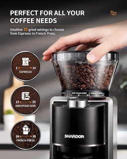 Foto 2 | Foto 2 | Molinillo De Café Shardor Conical Burr Electric 35 Grind Set - Venta Internacional.